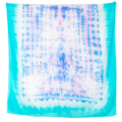 Blue Tie Dye Silk Scarf